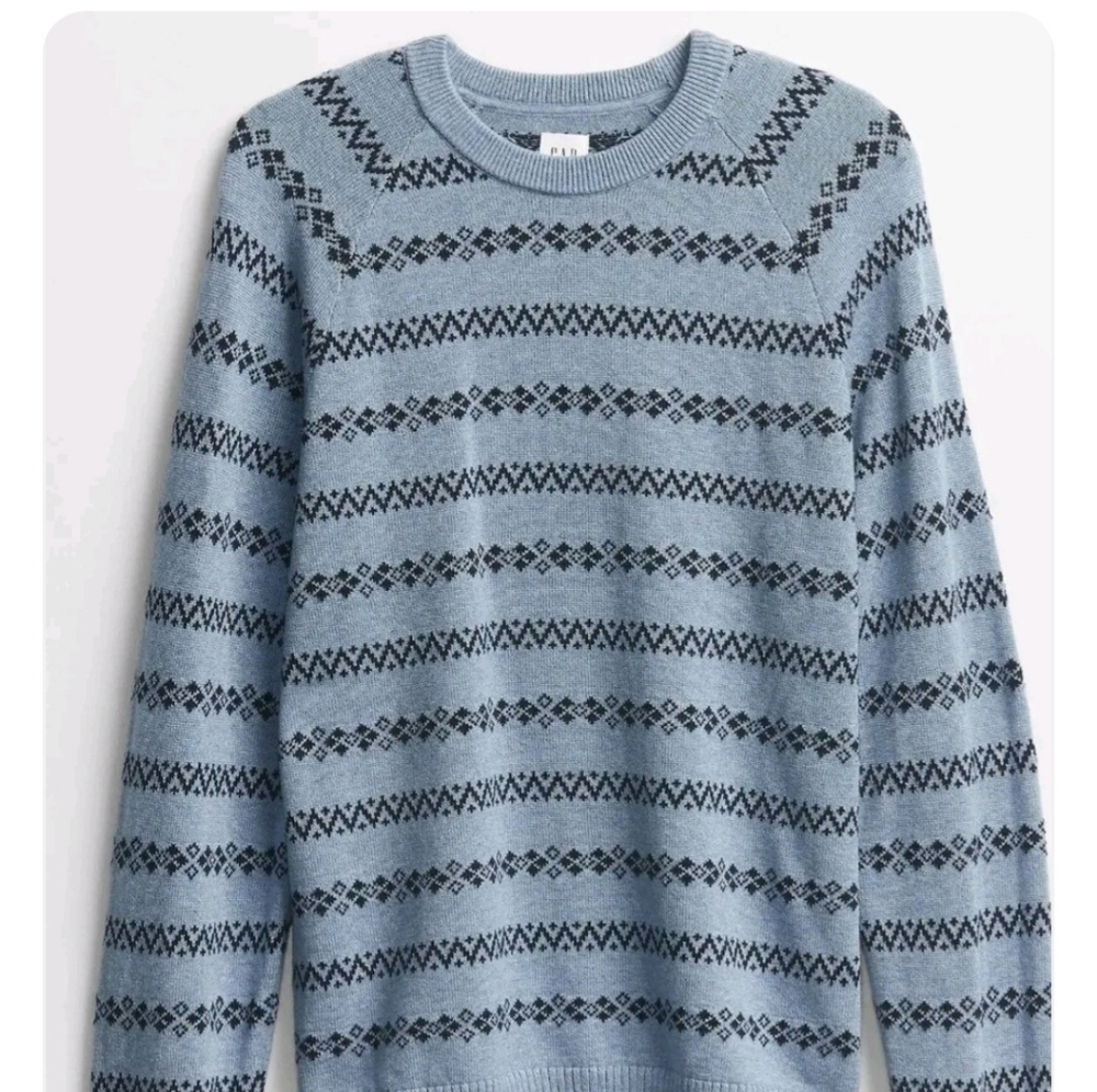 NEW Gap Men's Lightweight Sweater Blue Heather Crew Neck size M Medium